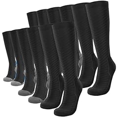 (6 Pairs) Black and Black With Slate Gray and Black With Egyptian Blue