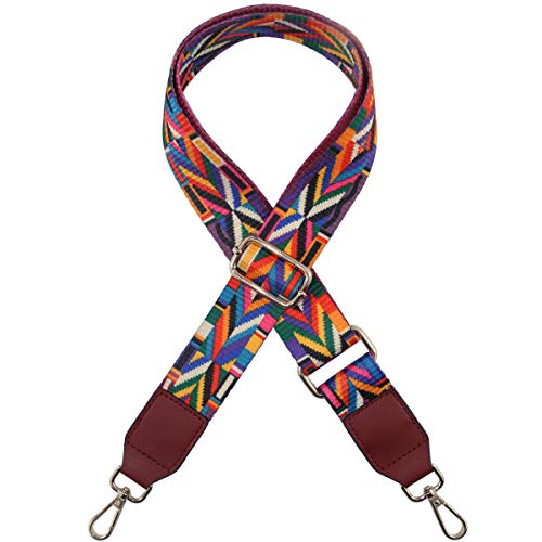 Image of Duwi Wide Handbag&Purse Strap Jacquard Woven Guitar Style Multicolor Replacement Strap Canvas Adjustable Crossbody Bag Strap