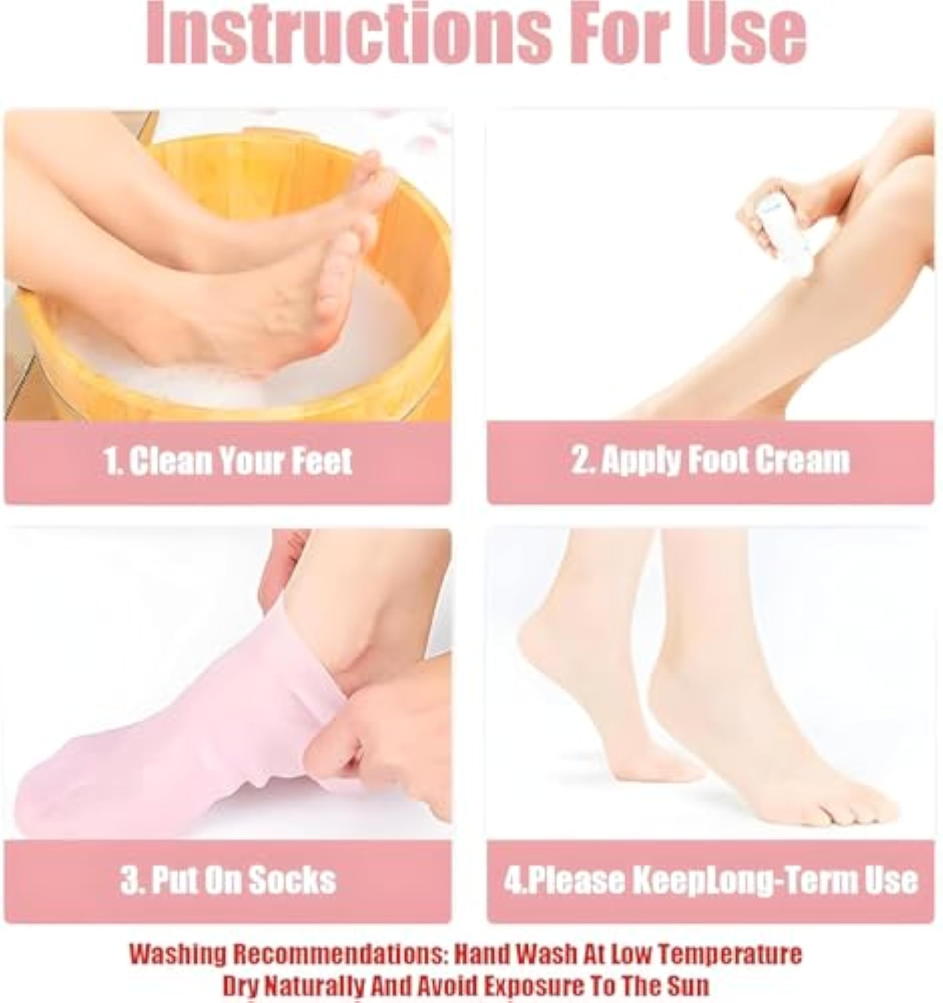 Silicone Socks for Cracked Heels for Women & Men