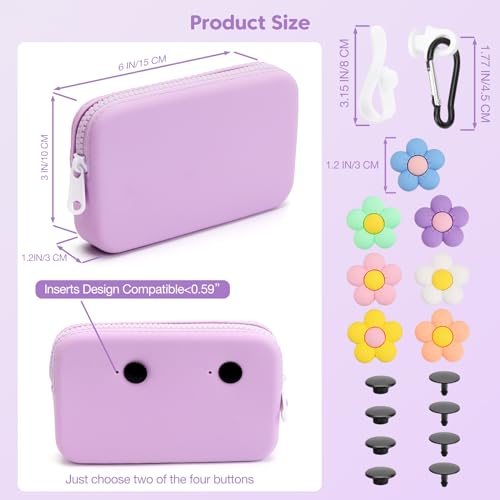 Qinyurj Silicone Phone Holder, Insert Charm Carabiner Keychain for Bogg Bag, Compatible with Bogg Beach Tote Bag (Purple)