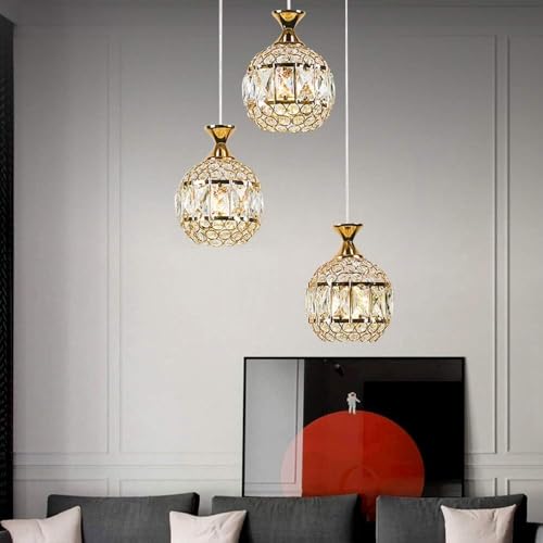 Lampes suspendues en cristal luminaire LED réglable 3 têtes pour porche - 7
