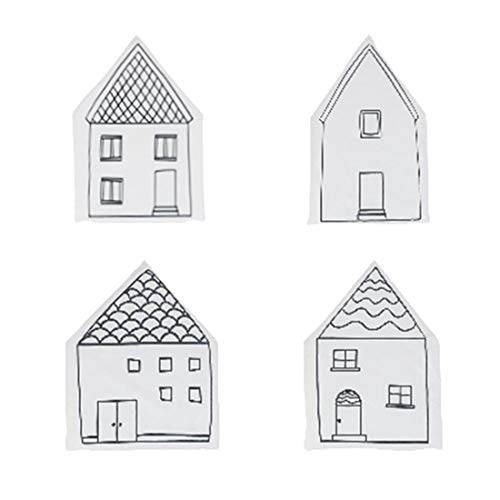 Weichuang 4 Pcs Protector de Cuna Suave Cojines en Forma de Casitas Ropa para Cama de Bebé Parachoque Chichonera Acolchada de Cuna para Niño Niña Blanco