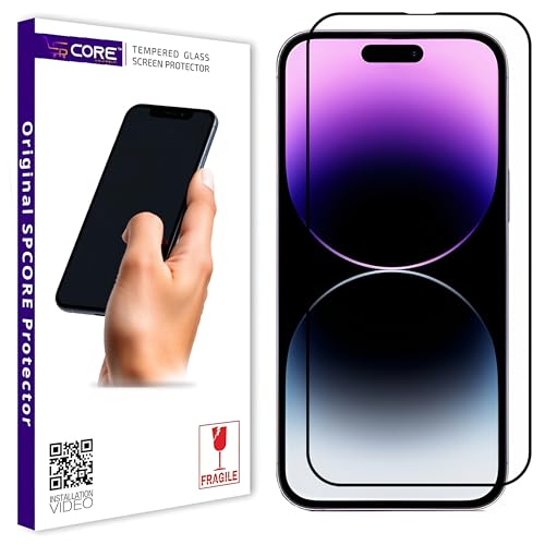Image of Tempered Glass Screen Protector Compatible for iPhone 14 Pro (6.1 Inch) with Edge to Edge Coverage and Easy Installation kit,Black