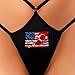 USA Turkey Flag Zipper Fusion Women’s G String Thong Underwear Soft Nylon Spandex High Elasticity Skin Friendly Thin Strap Hollow Out Design 3D Cutting Anti Shift Comfortable Sexy Panties for Women