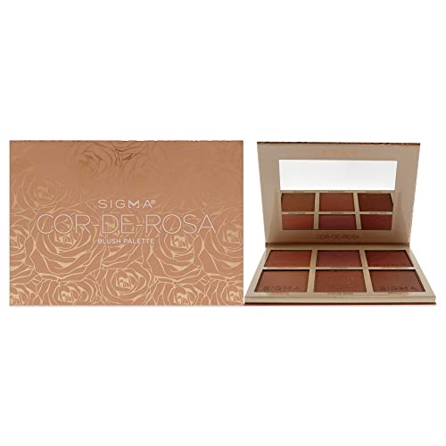 Sigma Beauty Cor-de-Rosa Blush Palette, Flushed Neutral Matte Blush Palette, Long Lasting Blush Pressed Powder, Gluten Free