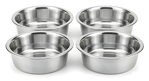 4 Pack Stainless Steel Cat & Dog Bowls, 8 oz Each, Small Pet Feeding Dishes for Food & Water, Lightweight & Durable - Image 5