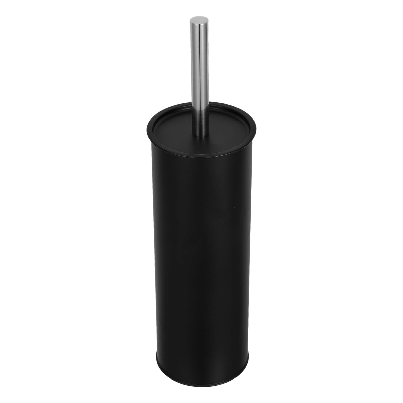 Brosse de toilette long manche métal noir avec support stable de sol