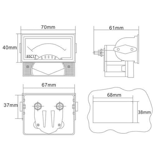 Voltmètre CC à aiguille 300V 85C17 pour tableau électrique de format compacto - 4