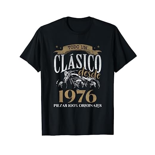 Nacido En 1976 - 46 años Cumpleaños Moto Biker Hombre Motero Camiseta