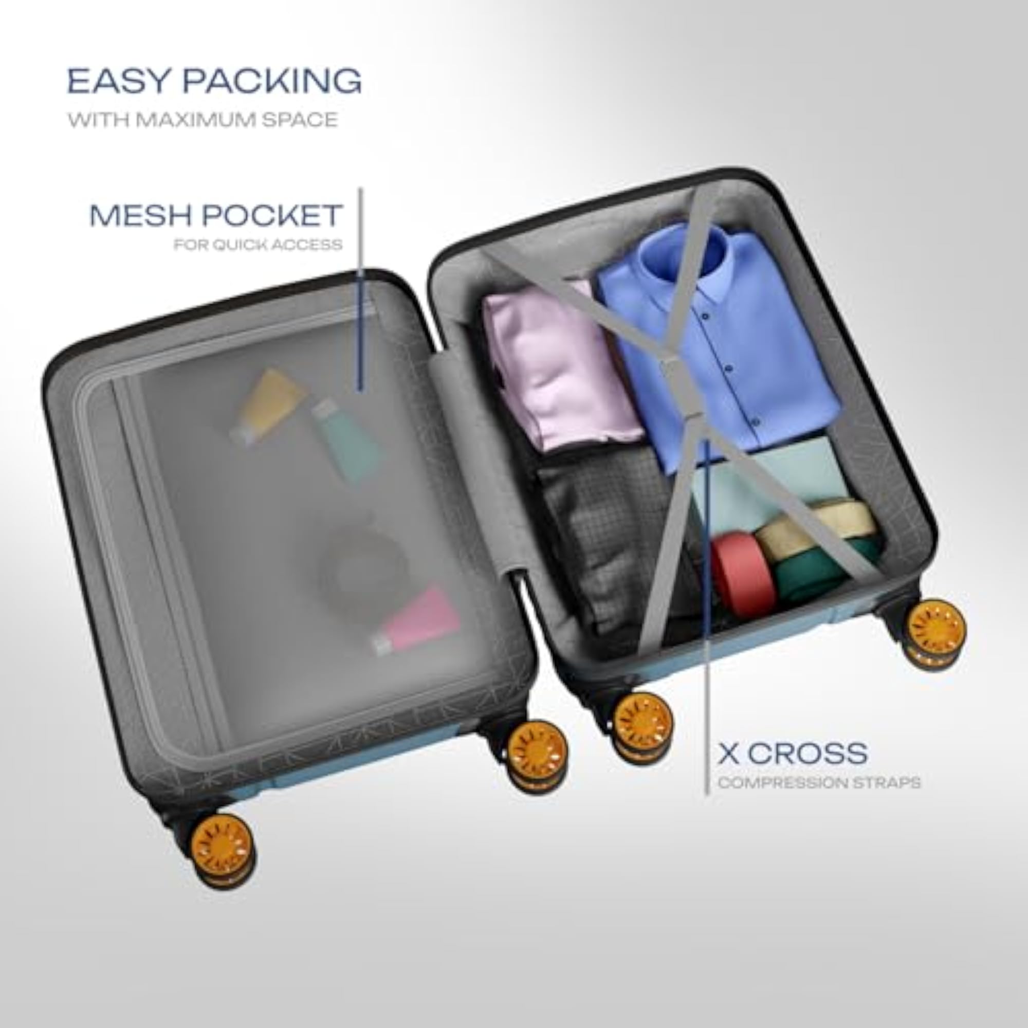 Cabin Insignia 8 Wheels Spinner 55cm Trolley Bag, TSA Lock