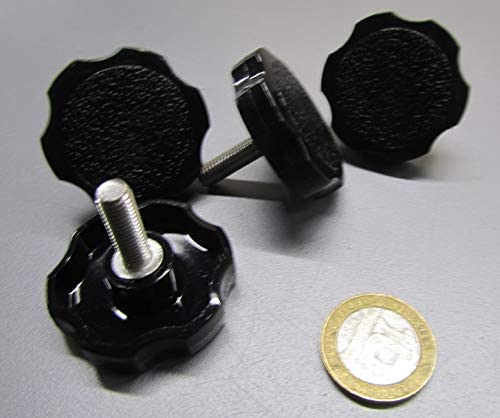 Metric 18-8 SS Rosette Head Thumb Screws FT M6 x 1.0 x 20 mm Length 10 Pcs