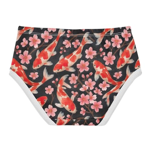Joisal Cute Fish Pink Cherry Blossom Girl Panties Cute Girls Underwear Toddler Cotton Fun Print Briefs Undies Kids 2t2