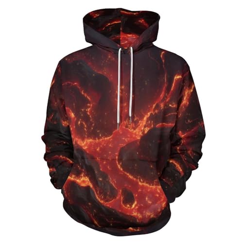 Sweat-shirts nouveauté rouge vortex de lave pull fantastique pour adulte