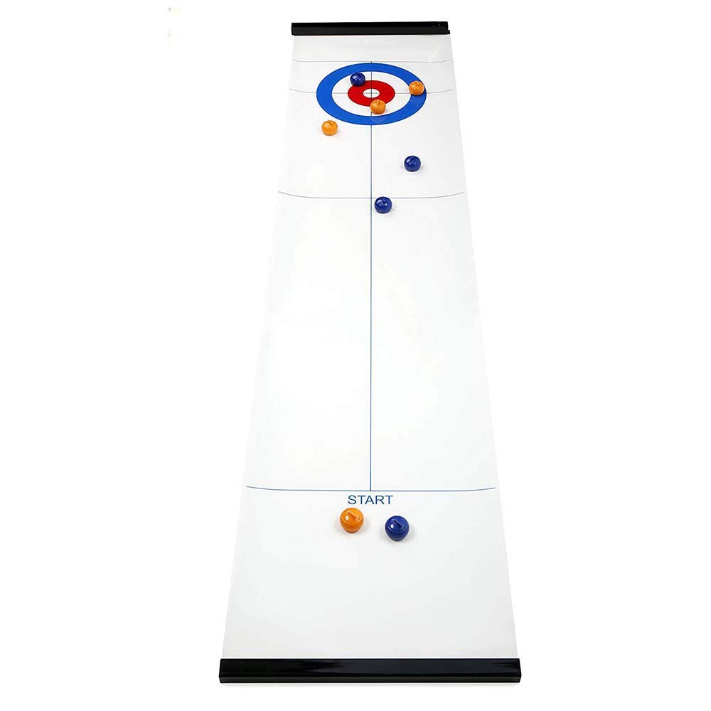 Kikkerland Table Top Curling Board Game Toy - 3 Years & above