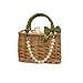 Handgemachte Rattan-Tasche, 1 Stück Weidenkorb-Geldbörse mit künstlicher Perlenkette, Sommer-Strand-Handtasche, Picknick-Einkaufstasche für Frauen, Mädchen, Mütter