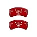 MGP Caliper Covers 10010RMB2RD Red Brake Covers Engraved with Silver Mustang/Bar & Pony (2015) (Set of 2 )