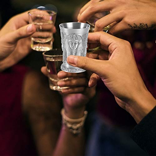 Amosfun Wine Glasses Mini Cups Cup Goblets Gothic Glass Metal Shot Beer Antique- Metal Cocktail Cup Vintage Wine Cup Hawaii Party Creative Shot Glass #TOP6