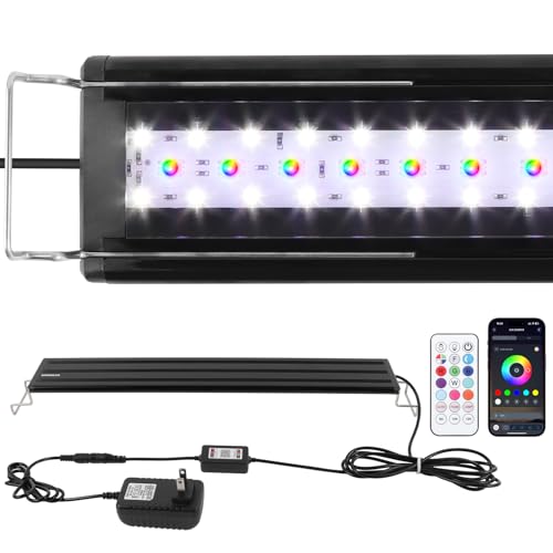 SZMiNiLED Full Spectrum Aquarium Light: Fish Tank Light with APP & Remote Timer Control for Aquatic Pet Plants Lovers - 11In Extendable Fish Tank Lights for 5-10 Gallon Freshwater Saltwater Aquarium