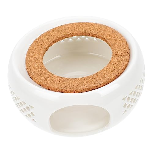 Mobestech Teapot Warmer Base Tea Stove Holder for Home Office Tea Rooms Heat Dissipation Tea Lovers Tea Heating Tool White