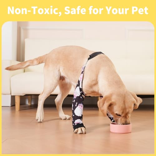 Image of LovinPet Dog Elbow Protector Anti-Licking Elbow Sleeve, Adjustable, Comfortable & Durable Front Leg Guard for Medium to Large Dogs, Prevents Licking and Chewing,Dog Sleeve,Dog Leg Sleeve,Pink
