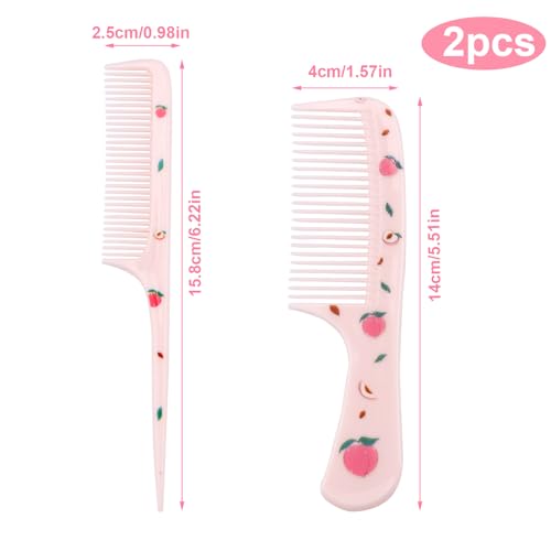lasuroa 2pcs Cute Hair Combs Set for Girls Pink Peach miniatura 2