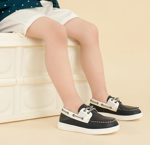 image for DADAWEN Boys Girls Dress Shoes Boat Shoe Slip on Loafers Casual School