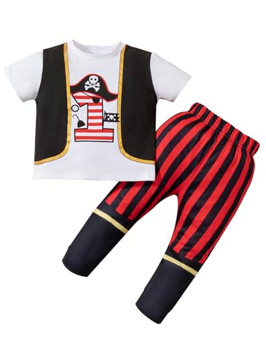 LATOBREATH Baby Boy First Birthday Outfit One Year Old Clothes Circus Pirates Pant sets Party Funny
