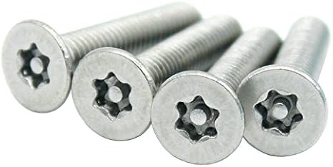 M2 Pin-in-Torx Flat Head Security Screws,Stainless Steel,Full Thread,100 Piece (M2 x 12mm)
