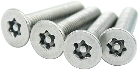 M2 Pin-in-Torx Flat Head Security Screws,Stainless Steel,Full Thread,100 Piece (M2 x 12mm)