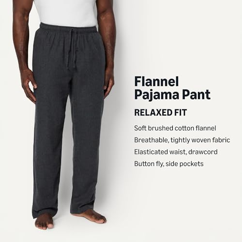 Image of Amazon Essentials Men's 100% Cotton Flannel Sleep Pant, Relaxed Fit Lounge Pants with Elastic Waist and Drawstring