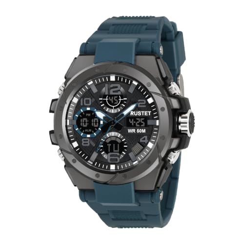 Image of RUSTET Analogue - Digital Men's Watch (Black Colored Strap - 2145)