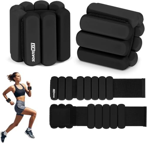 Image of Wrist Ankle Weights for Women 2 Pack(1lb Each), Ideal for Strength Training | Adjustable Silicone Wearable Arm and Leg Weights for Pilates, Gym, Yoga, Cardio. Waterproof, Anti slip, Sweat Proof