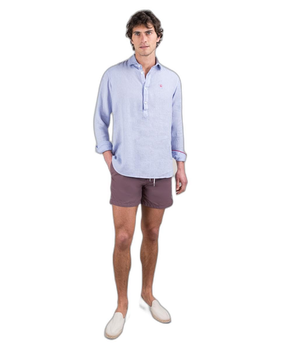 El Ganso Bañador Liso Garment Dyed Berenjena