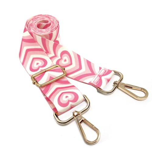 Image of Dsigo Purse Strap, 1.5 inch Wide Gold Alloy Buckle Floral Printing Crossbody Shoulder Strap for Bag Handbag Crossbody Bags