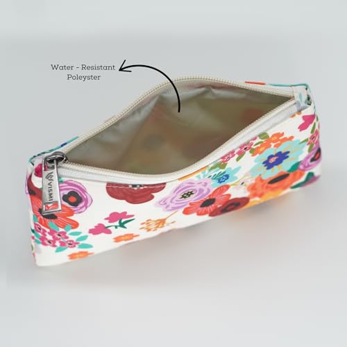 Image of VISMIINTREND Flat Flower Design Pouch - Girls & Boys, Adults Adorable and Multi-Purpose Organizer