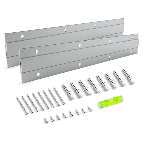 Image of French Cleat Picture Hanger Kit 12 inch 2 Pairs 100 lb Z Hanging Heavy Mirror Frame Wall Mounting Bracket Aluminum Hardware Duty Hooks Clips Canvas Painting Headboard Whiteboard