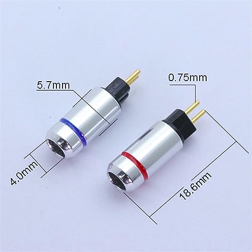 Conector MMCX de 2 pines macho para cable de auriculares de 4mm, terminales de soldadura de audio 7