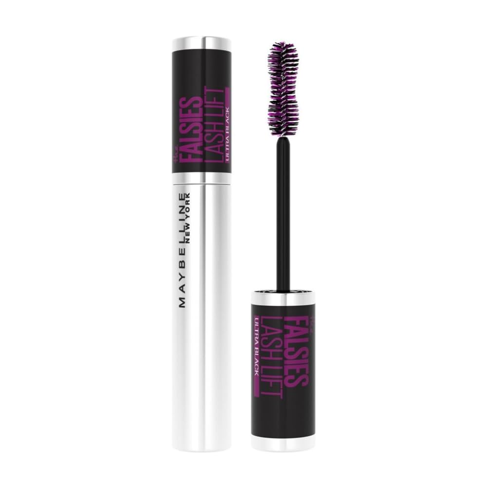 Maybelline New York Mascara mit Falsche Wimpern Effekt, Schwarze Wimperntusche mit Fasern, Falsies Lash Lift, Nr. 01 Ultra Black, 1 x 9,6 ml