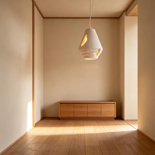 Lampe suspendue E26 moderne 13 pouces en polystyrène texturé pierre