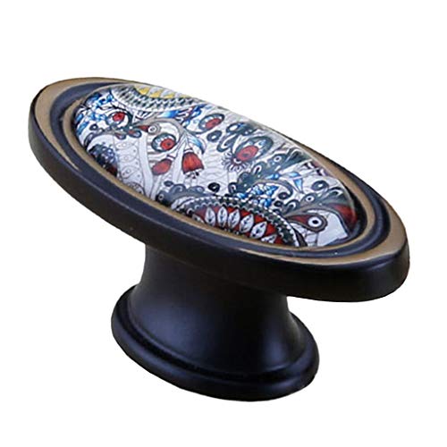 Puxador de armário de cerâmica vintage Baoblaze - N 55,7 mm - M 55,7 mm