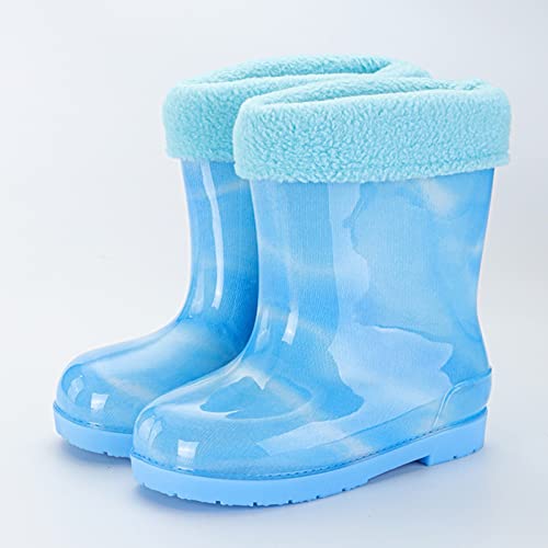 Toddler Kids Lightweight Waterproof Rain Boot with Cozy Lining Outdoor Boots for Boys Girls Rubber Boots with Bow2