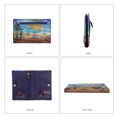 Anuschka Women's Original Hand-Painted Genuine Leather RFID Blocking Two Fold Wallet4