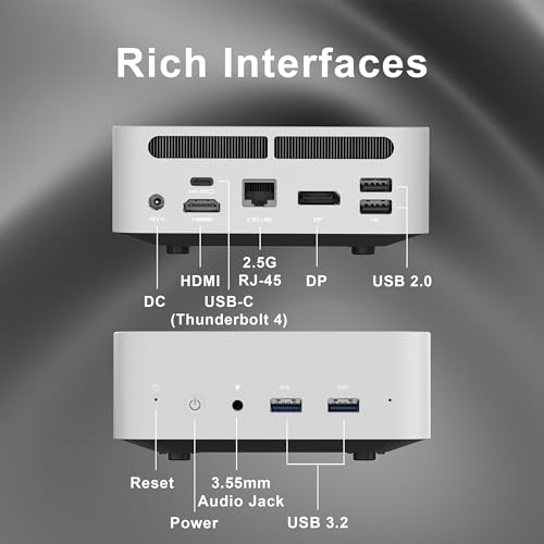 Image of Reatan Silver9 Intel Mini Gaming PC Full-Metal Core i9-12900HK(14C /20T 5.0 GHz), 16GB DDR4 3200MHz 512GB NVME SSD, Desktop Mini Computers, 2.5Gbps LAN, Wi-Fi 6E /BT5.2