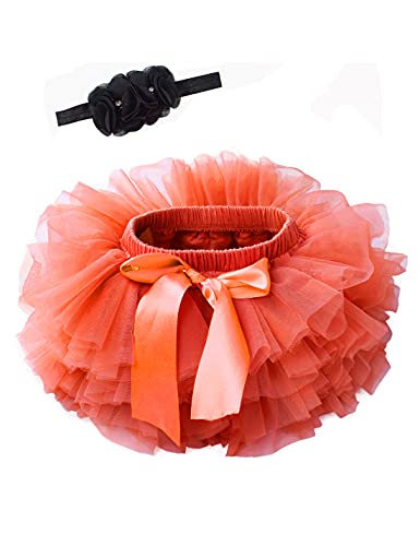 Conjunto de calcinha de tule de algodão para bebês meninas com cobertura de fralda e faixa de cabeça
