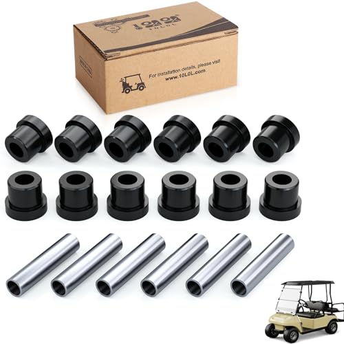 10L0L Golf Cart Spring Bushing Kit for Club Car DS (1981-Up) and EZGO TXT/Medalist 1994-up - Front Rear Leaf Spring Bushing with Sleeve Kits 70289-G02/70291-G01/1012303/1015583