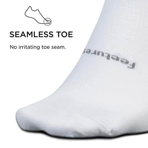 Feetures High Performance Ultra Light Quarter- Running Socks For Men & Women, Moisture Wicking- Large, White #TOP2
