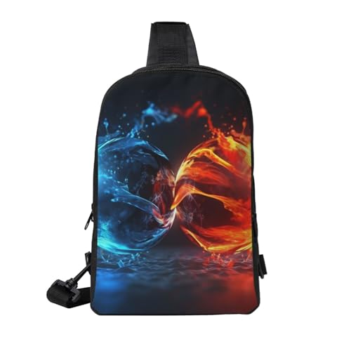 Ice And Fire Balls Printed Chest Bag Dual Pocket Diagonally Chest Messenger Bag2