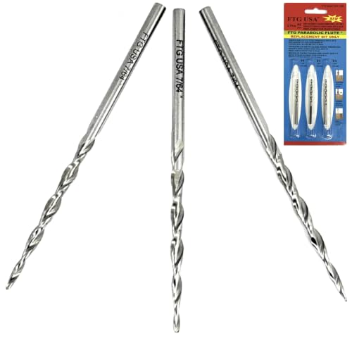 FTG USA 3 Pk #4 (7/64") HSS M2 Tapered Replacement Bits for TCT Countersink