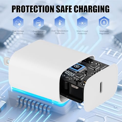 Image of iPhone 17 16 Pro Charger Fast Charging,2Pack 20W Quick USB C Charger Block Type C Chargers Fast Charging,3FT USBC Charging Cable Cord for iPhone 17 Pro /17 ProMax /17 Air /16 /16 ProMax /16e /15 Pro /15 Plus