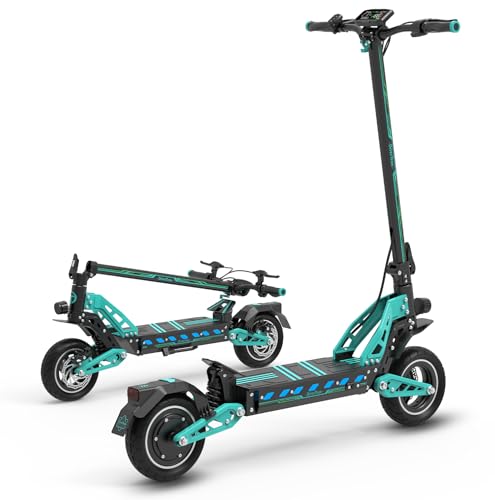 RAYI DT10 - Patinete eléctrico para adulto, potente, batería de 48 V, 15,6 Ah, autonomía de 50 km, ruedas de 10 pulgadas, todoterreno, doble suspensión para scooter eléctrico para adultos